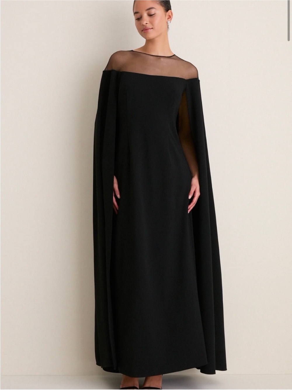 Tuckernuck Black Off-the-Shoulder Cape Maxi Dress